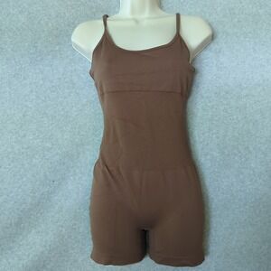 OQQ Women's Brown Bodysuit‎ Shapewear Sleeveless Romper Jumpsuit - Size M